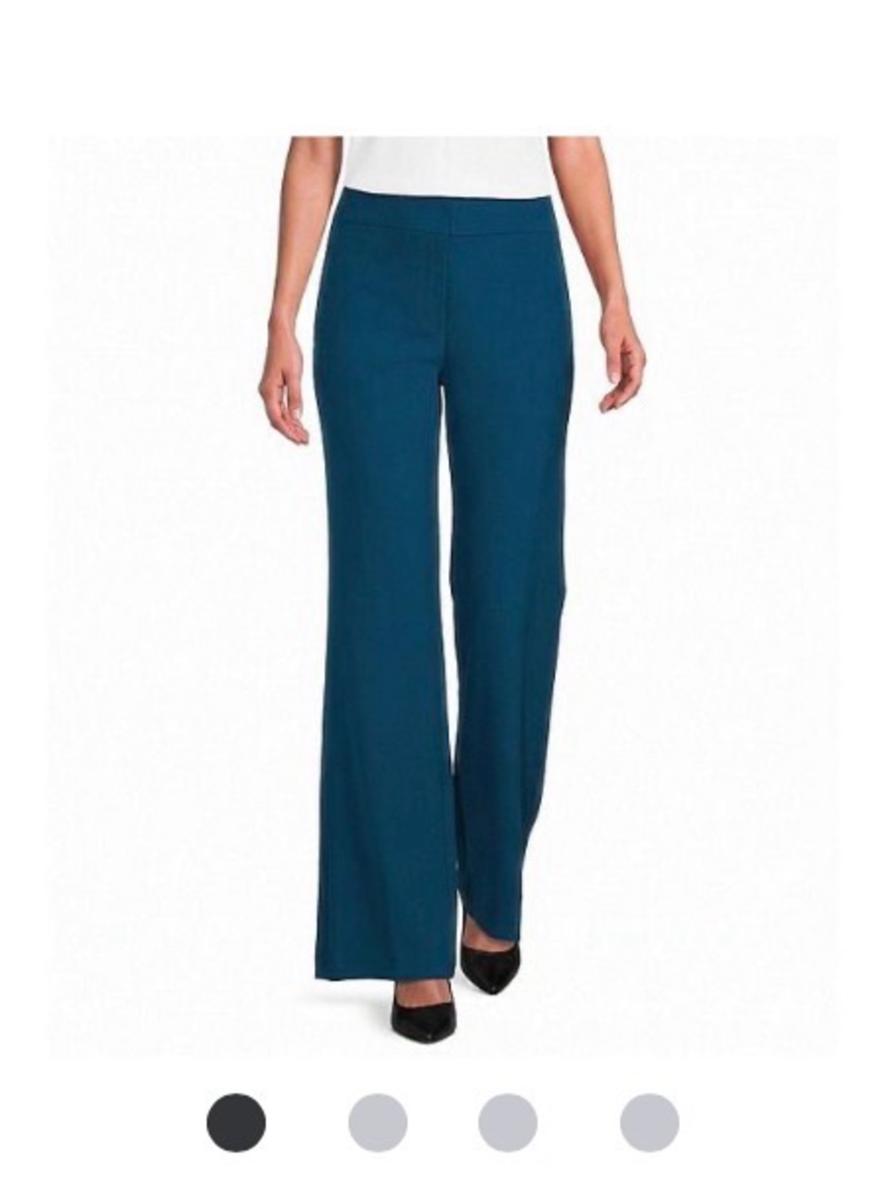 Calvin Klein Women's Straight-Leg Flat-Front Pants - Cypress Blue - Size 14